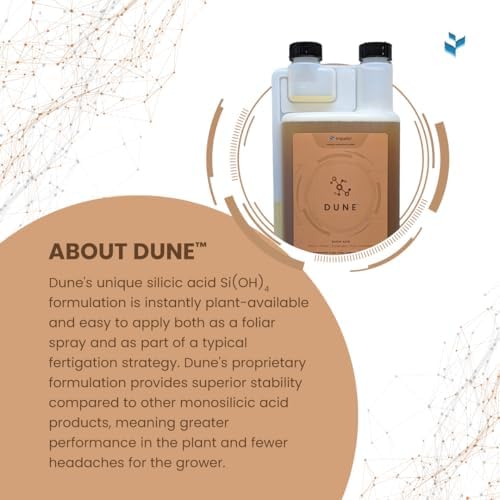 Close up of Impello Dune liquid nutrient bottle
