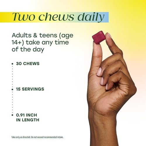 MegaFood doctor-formulated magnesium citrate and malate grape chews for adult and teen daily calm