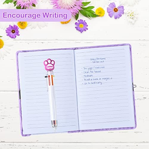 Interior view of the A5 plush cat diary for girls