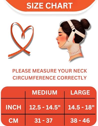 Side view of woman wearing face slimmer and jowl tightening wrap.