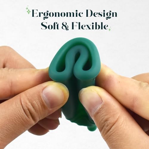 Medical grade silicone menstrual cup being held to show soft flexible material.