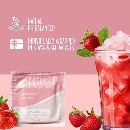 Elite Athletics pH balanced feminine wipes packaging showing strawberry flavor.