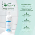 Water-based hypoallergenic feminine wash featuring Bio-Match technology for daily cleansing.