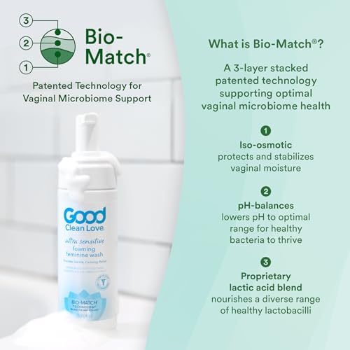 Water-based hypoallergenic feminine wash featuring Bio-Match technology for daily cleansing.