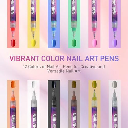 Nogcaw nail art marker pens showing fine tips