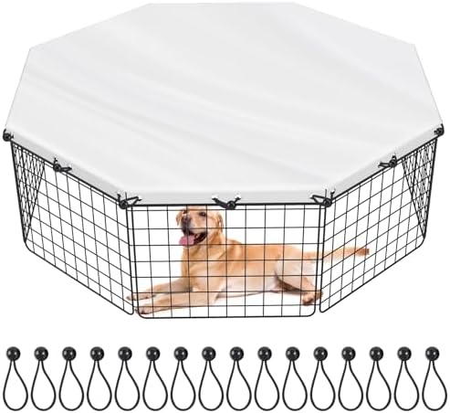 Selacca octagonal pet pen cover black nylon material close up showing waterproof and UV resistant properties.