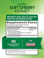 Natures Truth Ultra Tart Cherry Extract supplement facts nutrition label