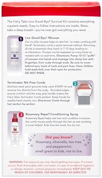 Fairy Tales foaming mousse and stainless steel nit comb for egg removal.