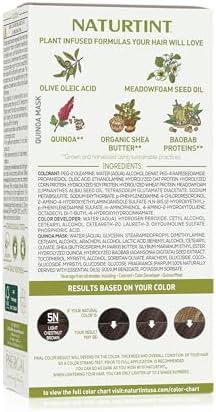 Naturtint permanent hair color gel ingredients panel highlighting natural plant and seed oils