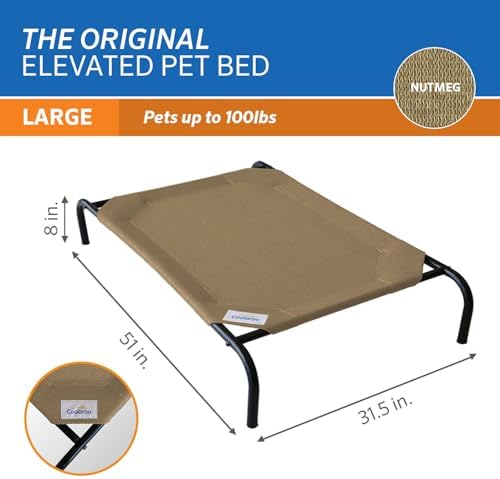 Coolaroo Original Elevated Dog Bed - Breathable Off-The-Ground Pet Bed with Cooling Fabric, Joint Relief & Moisture-Resistant Fabric, 100% Recyclable, Easy Clean, Nutmeg, Large - Image 5
