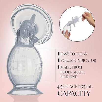 The complete Save The Milk premium import kit including the silicone pump, protective cap, and maintenance brush.