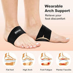 Adjustable arch support bands with interchangeable high and low inserts