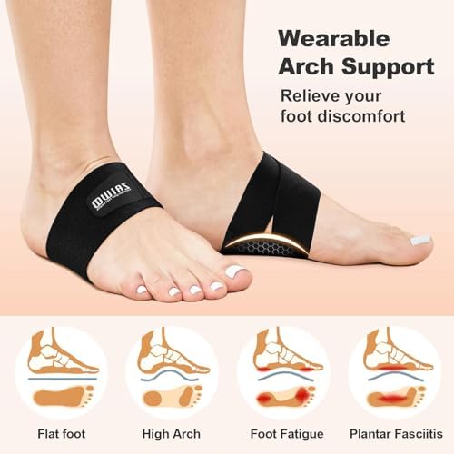 Adjustable arch support bands with interchangeable high and low inserts