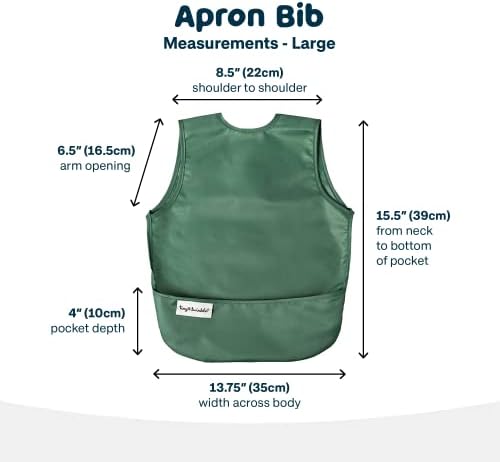 Close up view of the safe chemical free multi layer waterproof fabric backing on the baby bib.