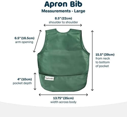 Close up view of the safe chemical free multi layer waterproof fabric backing on the baby bib.