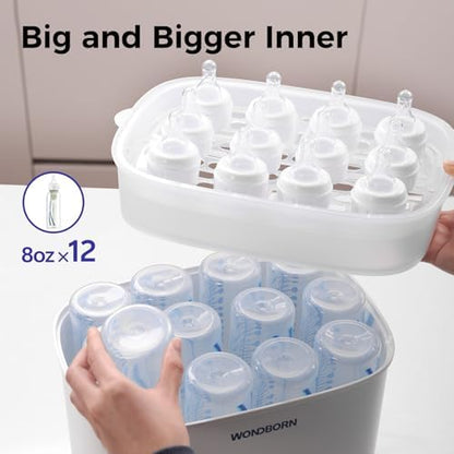 Bottle Sterilizer and Dryer, 99.999% Deep Sterilization, 6-min Rapid Disinfection, Up to 12 Bottles, HEPA Filter, All-in-One for Baby Bottles, Breast Pump Parts & Newborn Essentials - Image 5