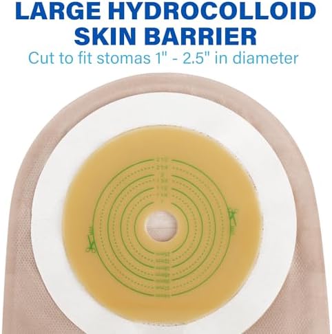 LotFancy One Piece Drainable Ostomy Pouches layout showcasing the non-woven backing material.