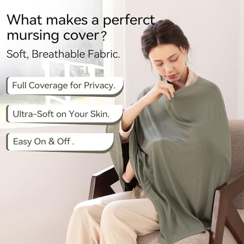 Mother breastfeeding using BubblePanda 360 coverage poncho