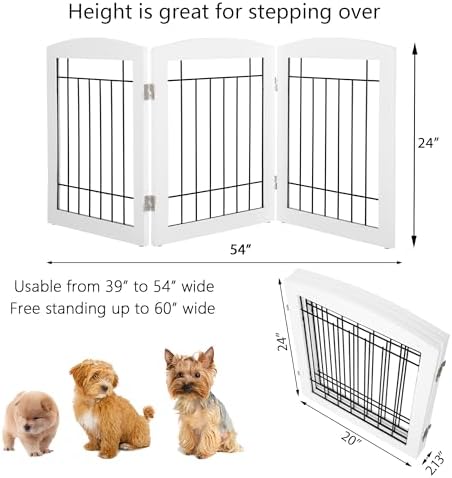 PAWLAND step over pet barrier for stairs showing non slip rubber feet stability