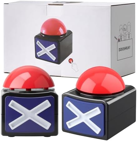 Two pack game show buzzers placed on a table for a family game night setup