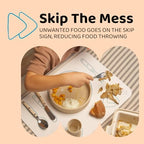 Close up view of the food grade silicone material and printed cutlery placement guides.