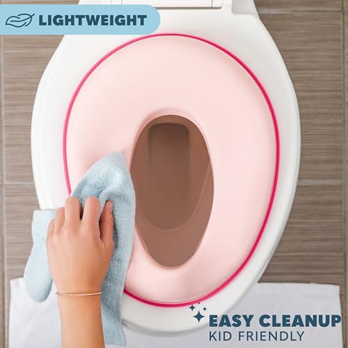 Smooth easy to clean plastic baby potty training accessory close up view