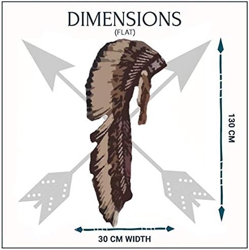 Detailed view of synthetic fur and feather construction on headpiece