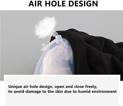 Adjustable cotton waistband detail for the wearable urine collection device.