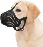 Eudemond black large dog muzzle side profile adjustable training straps