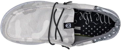 Side profile of Howitzer breathable camo sneakers for men.