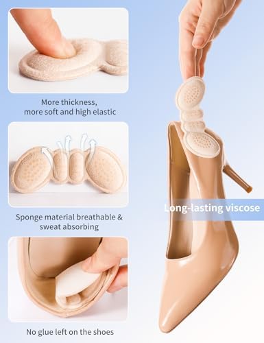 Self adhesive heel cushion pads showing textured anti-slip surface.