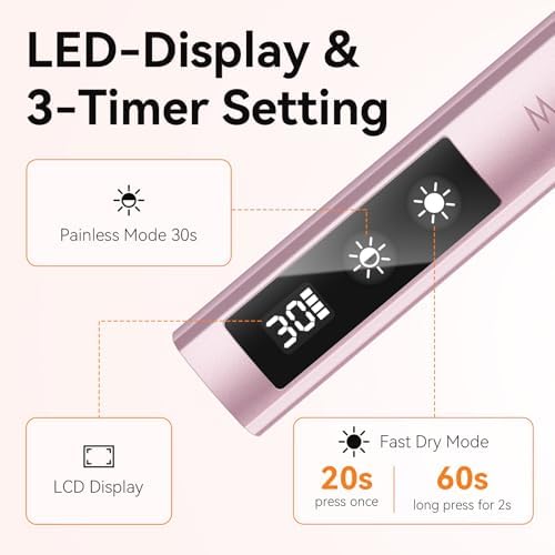 Makartt LED nail light side profile displaying the simple single button control