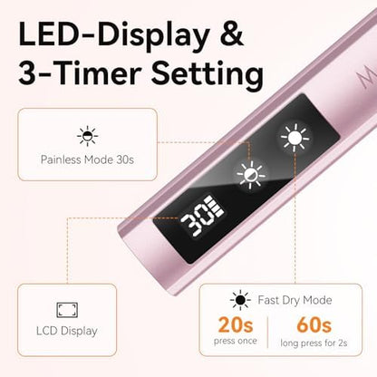 Makartt LED nail light side profile displaying the simple single button control