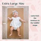Ava + Oliver wipeable baby changing mat in tan color