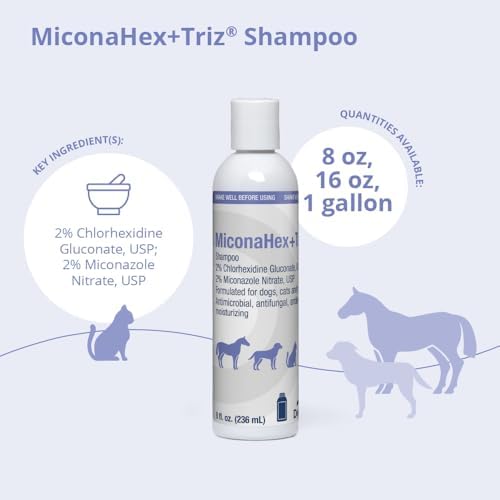 Imported medicated pet shampoo for dogs cats and horses skin barrier repair.