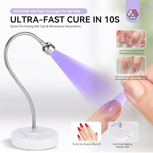 Cordless portable gel light angled at ninety degrees for manicures