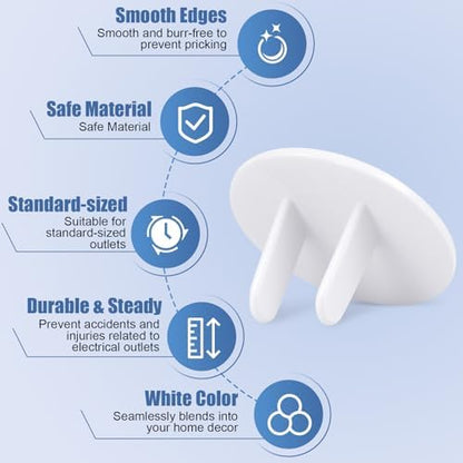 White plastic baby proofing socket covers in packaging