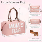 Printe maternity bag featuring adjustable shoulder strap and handles