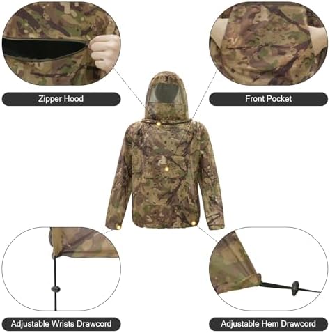Close up of fine mesh material on Tongcamo mosquito suit