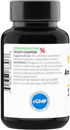 Authentic USA imported Monoherb Andrographolide 1000mg dietary supplement capsules isolated on a transparent background.