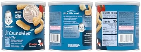 Toddler hands holding Gerber Lil' Crunchies baked snacks