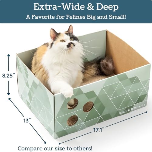 Authentic USA imported 5609PETS extra large cardboard cat bed and scratcher