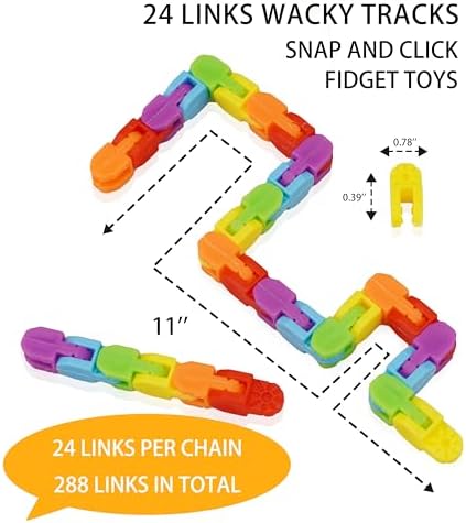 Full collection of the twenty four pack colorful fidget toys displayed together in bulk packaging