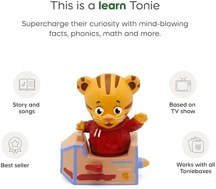 Authentic USA imported Tonies Daniel Tiger toy showing the magnetic base details
