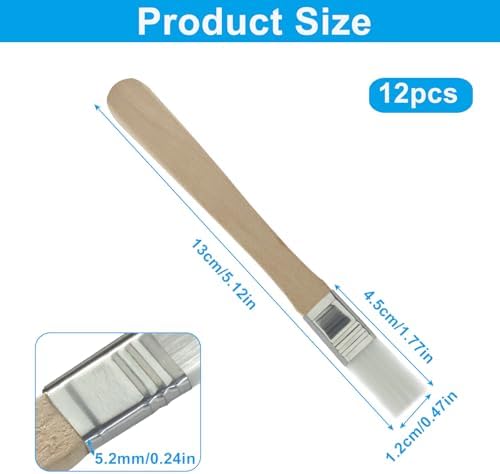 Close up of the sanded wood handle trim painting tool highlighting ergonomic comfortable grip