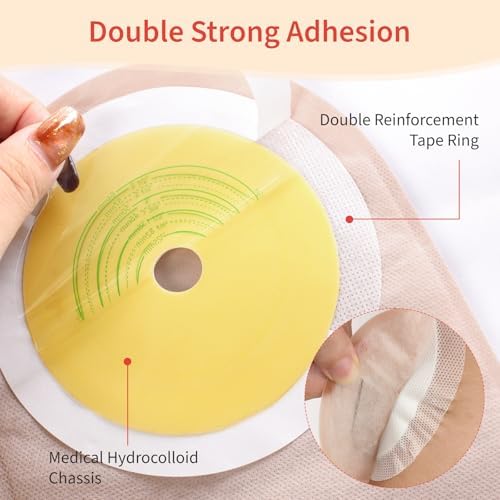 DERAYMI drainable stoma pouch showing the multi layer EVOH odor control film and activated carbon filter area