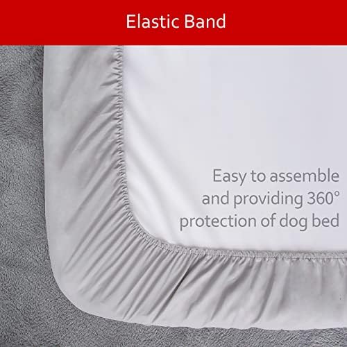 Moonsea pet mattress protector applied on a rectangular dog cushion