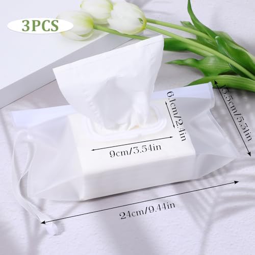Three pack of clear refillable wet wipe containers