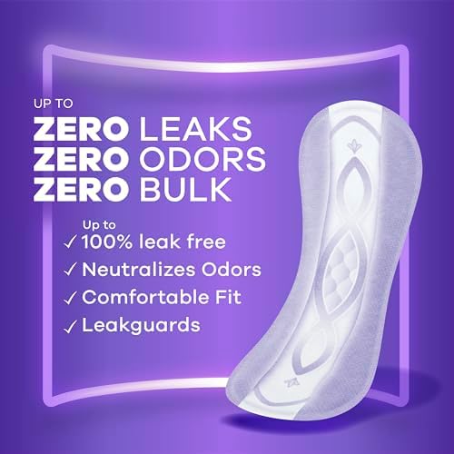 Always Discreet bladder leak liners regular length package graphic illustrating rapid dry core