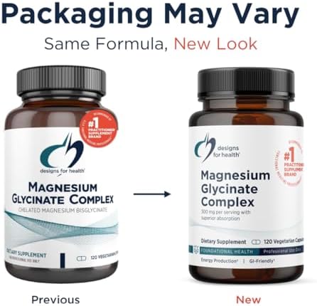 Side view of Designs for Health Magnesium Glycinate showing FSSAI importer details